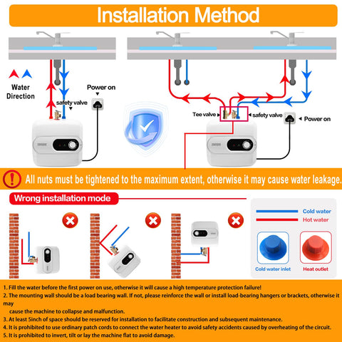 KENUOS heater in kitchen bathroom or camper demonstrates versatile hot water supply