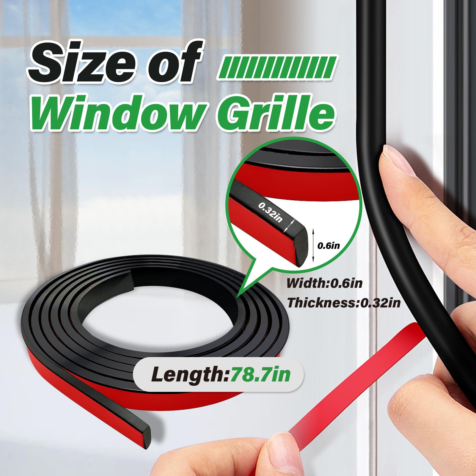 KEOHOLI window grid kit with peel-and-stick adhesion for easy installation.