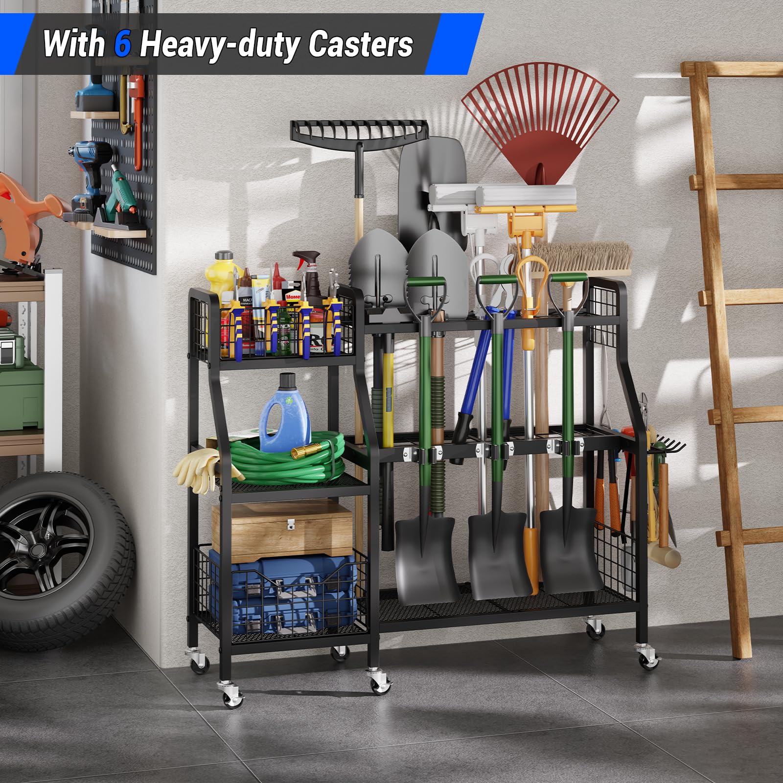 Keomaisyto rust-proof steel frame ensures durable garage organization