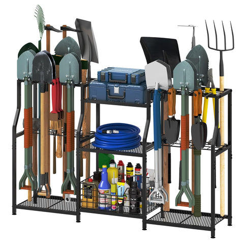 Keomaisyto garden tool organizer with three-sided structure for versatile storage.