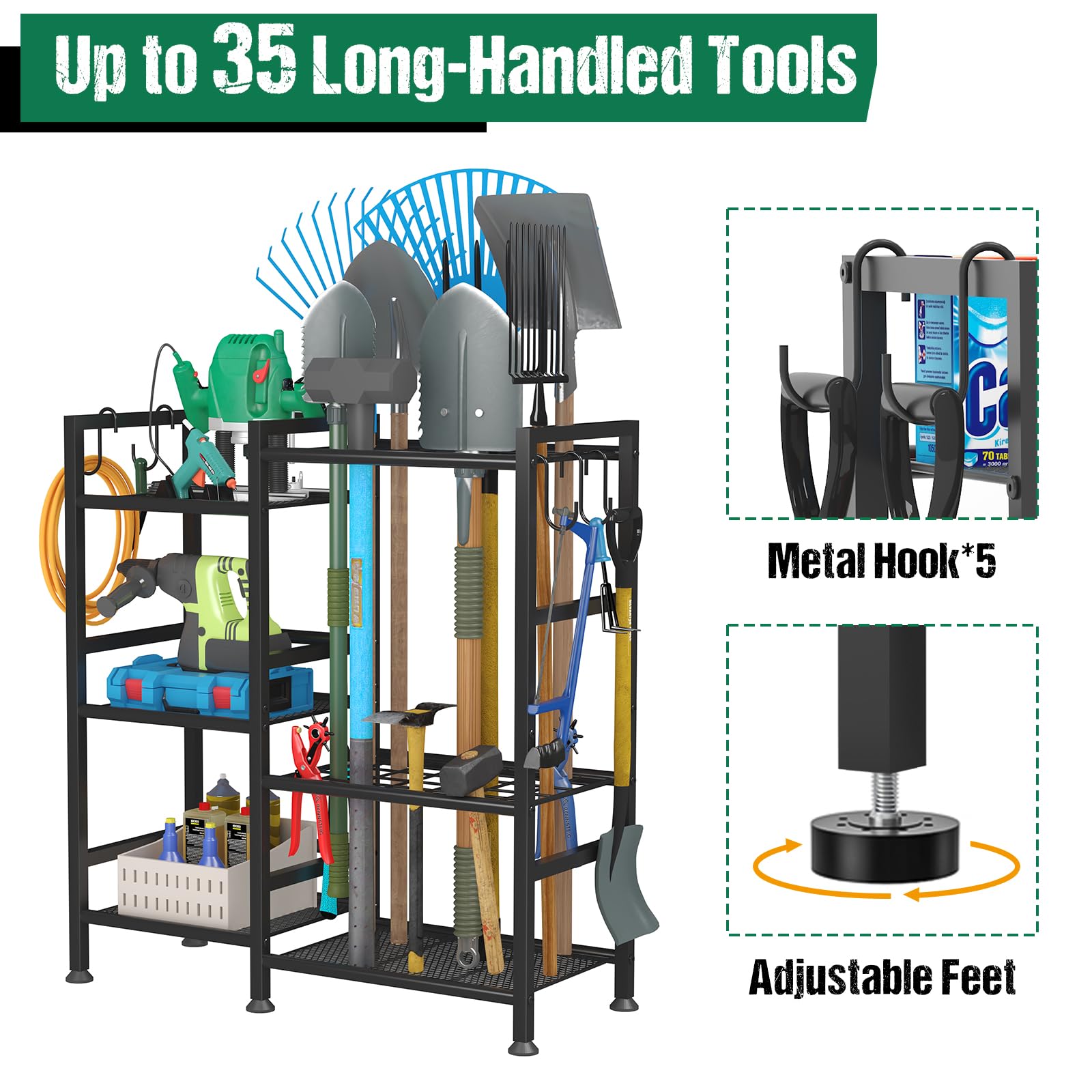 Keomaisyto leveling feet stabilize the unit on uneven floors.