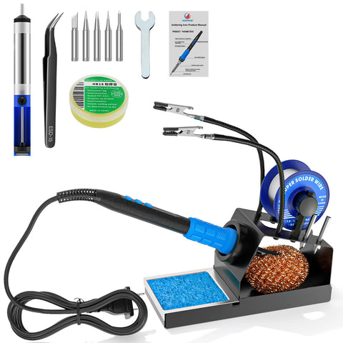 KEPIOG Soldering Iron Kit front view showing compact, stable base for precise work