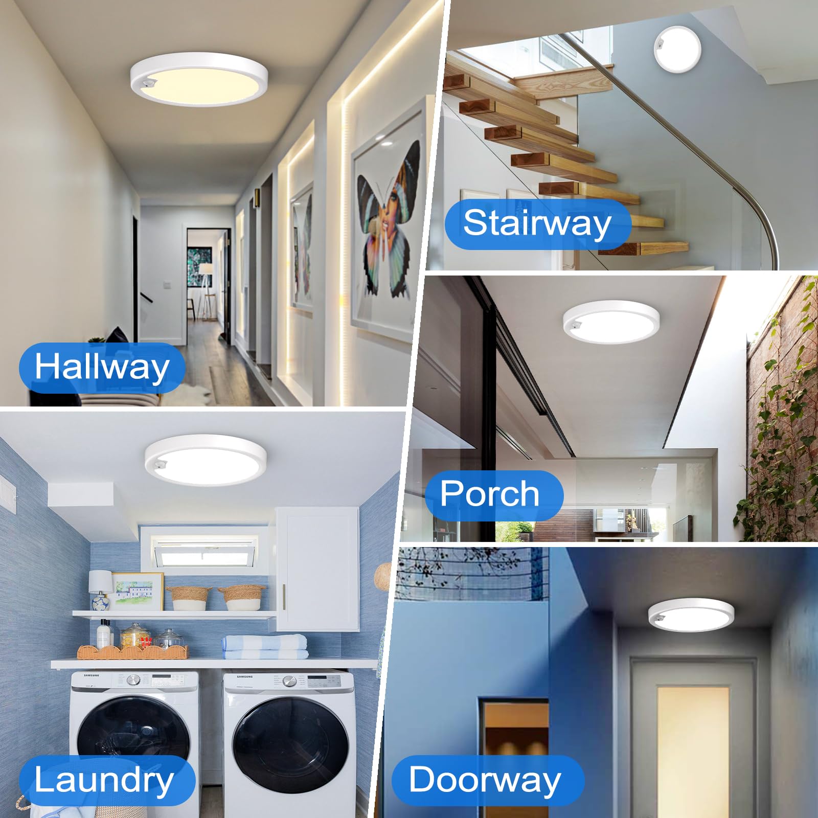 KEPLUG indoor-outdoor capable ceiling light suitable for porch or garage.