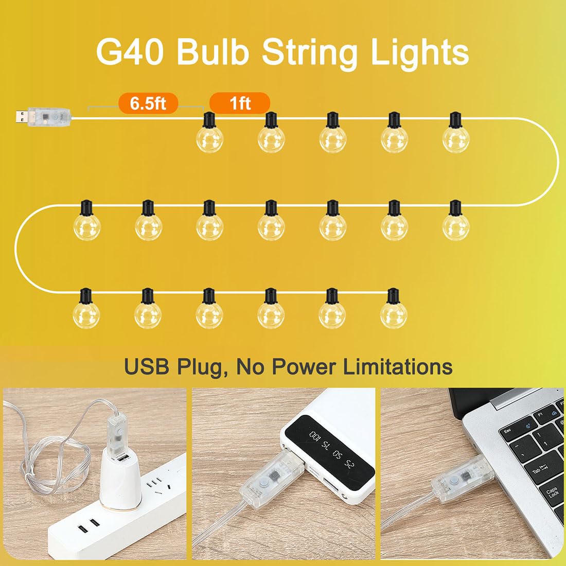 KepStars USB-powered string lights install anywhere without outlet limits.