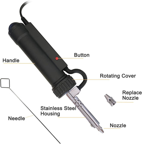 KERBIY desoldering kit showing three nozzles for precise joint sizes