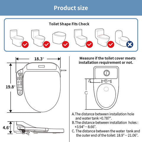 KERDE stainless steel nozzles provide massage cleansing across the user area.