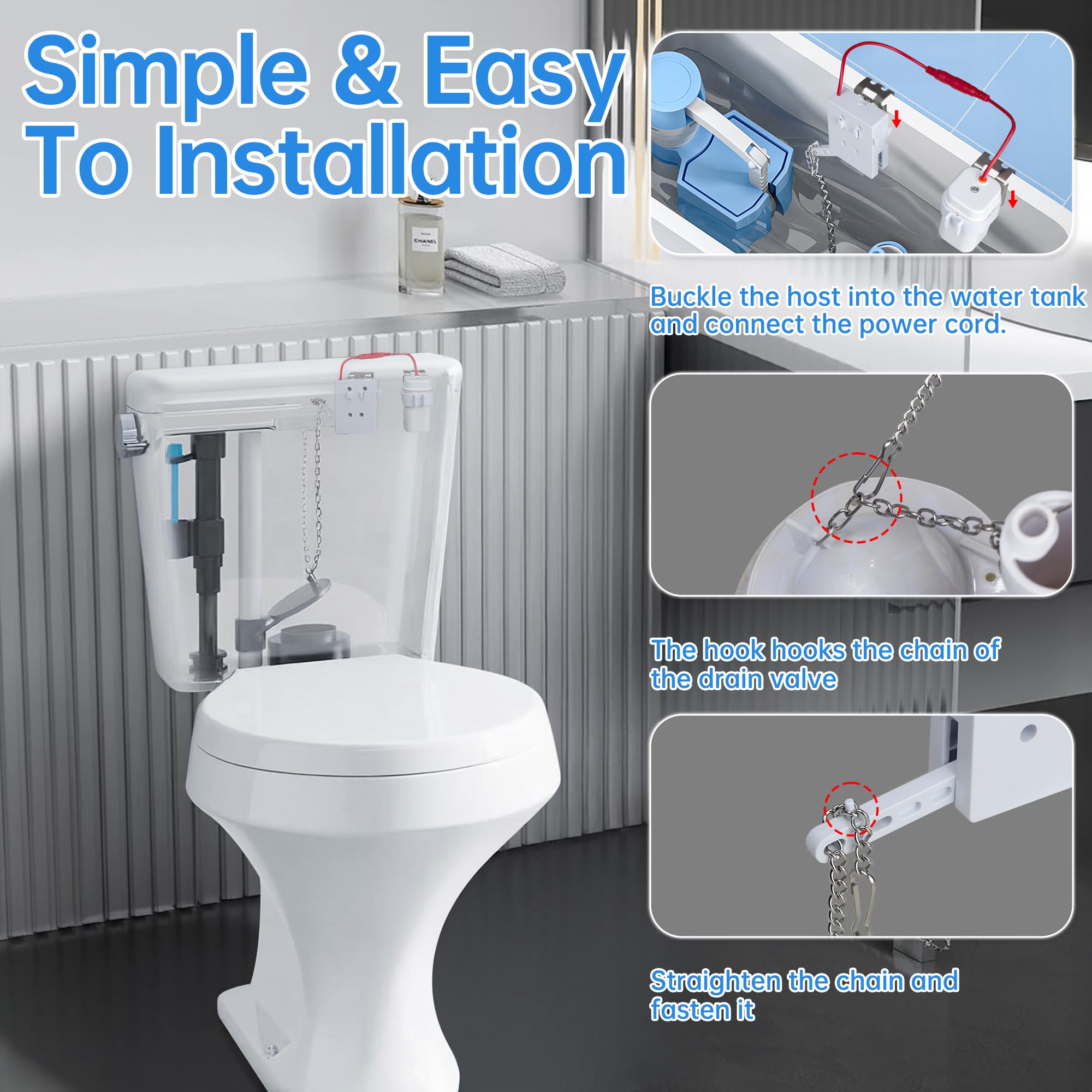 KERDE dual-mode operation lets auto flush or manual button activation