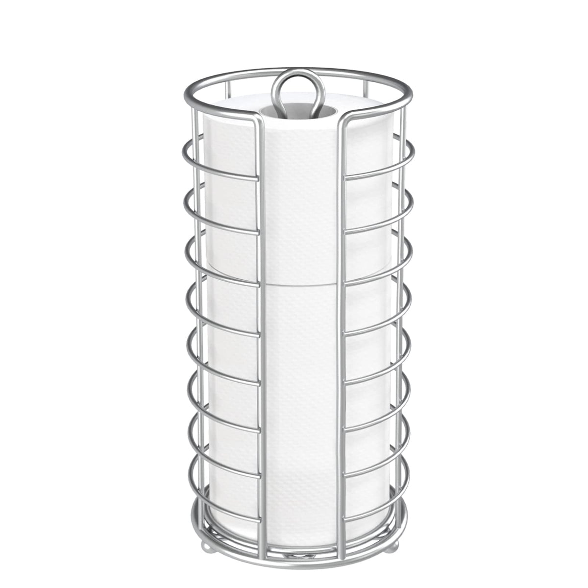 Kerisgo toilet paper holder stand side view with 3-roll capacity and easy access