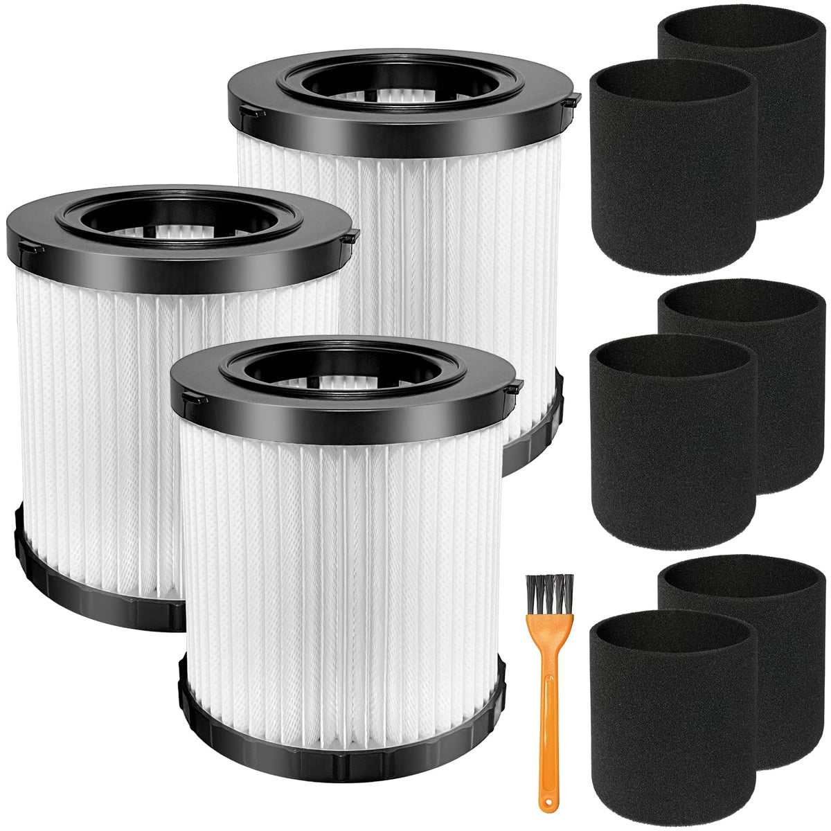 Kerneed DCV5801H HEPA filters 3-pack for DeWalt vacuums.