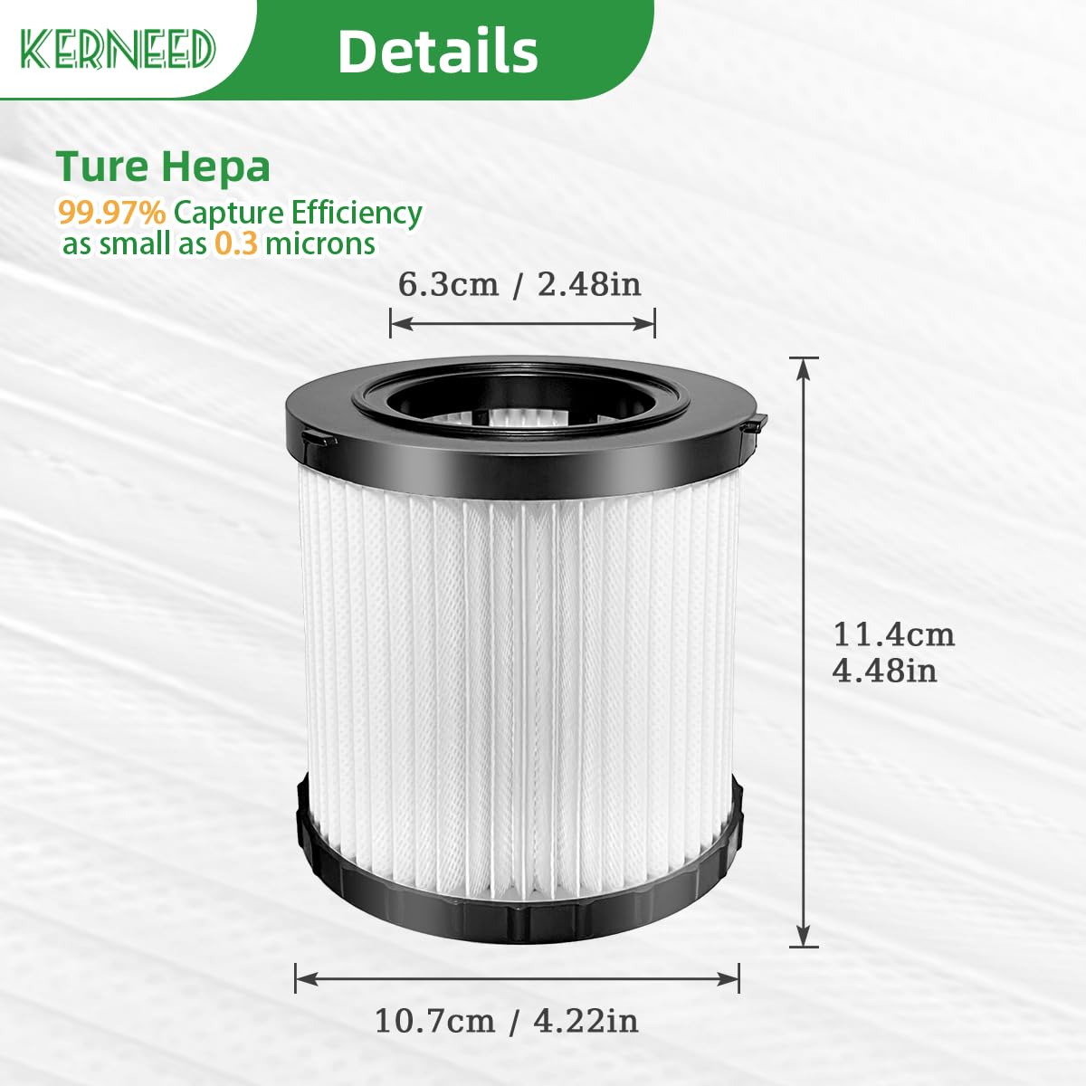 Kerneed DCV5801H compatible filters fit DeWalt 20V MAX vacuums.