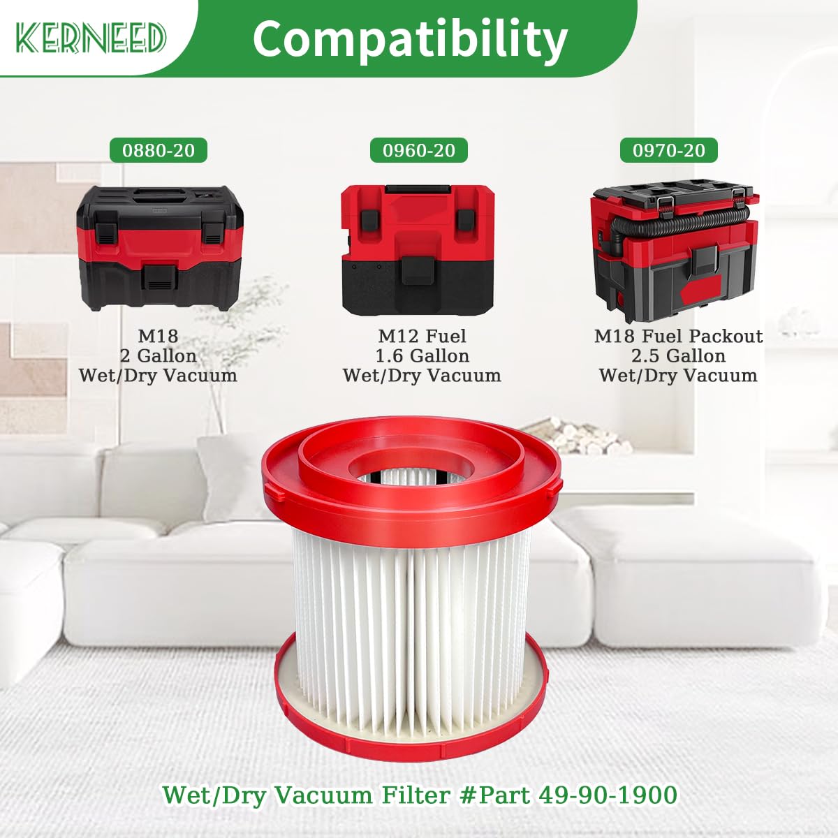 Kerneed foam sleeve pre-filters extend filter life and reduce clogs for cleaner vacuums
