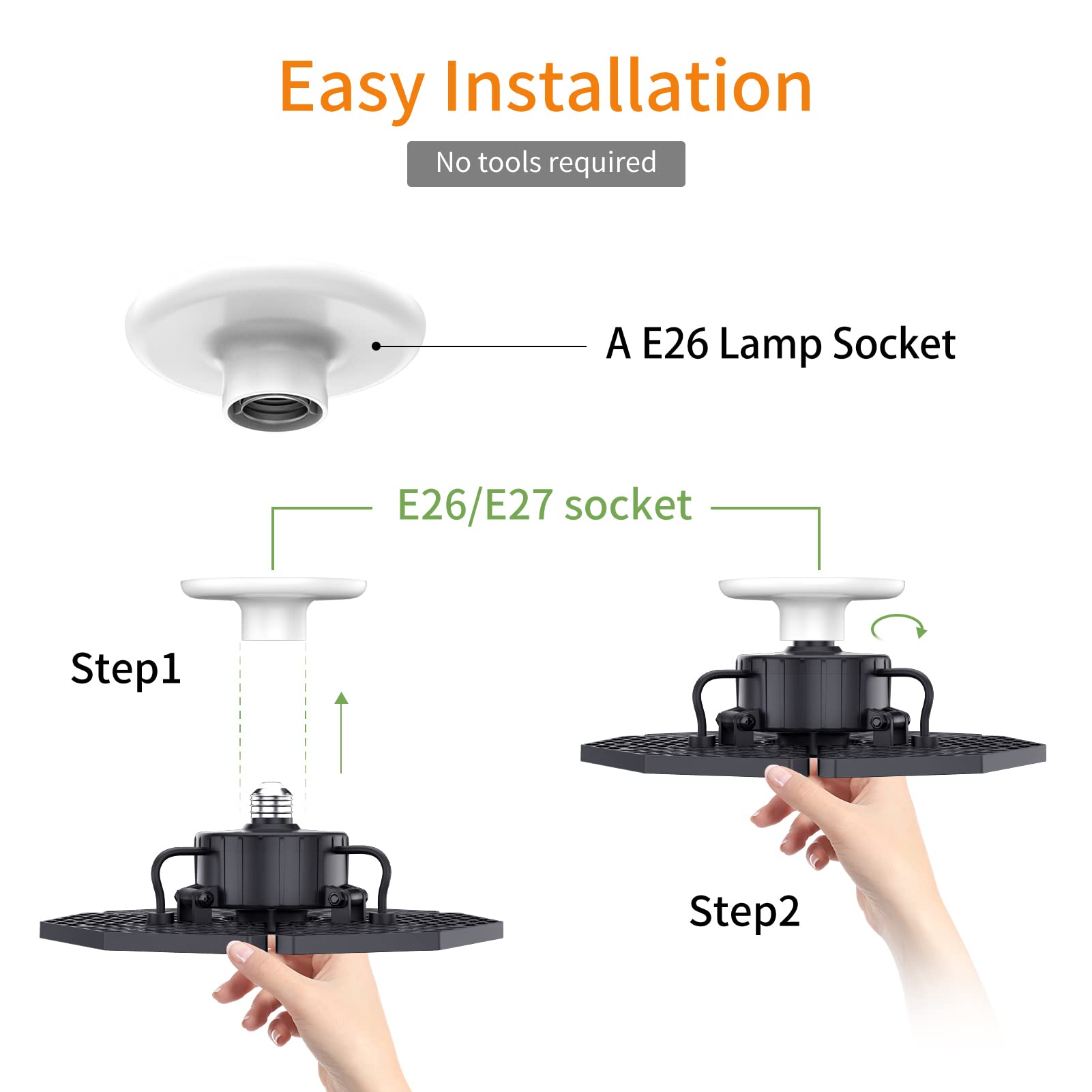 KERNOWO LED Garage Light features efficient heat-dissipation design for longevity.