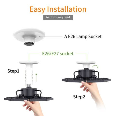 KERNOWO LED Garage Light features efficient heat-dissipation design for longevity.