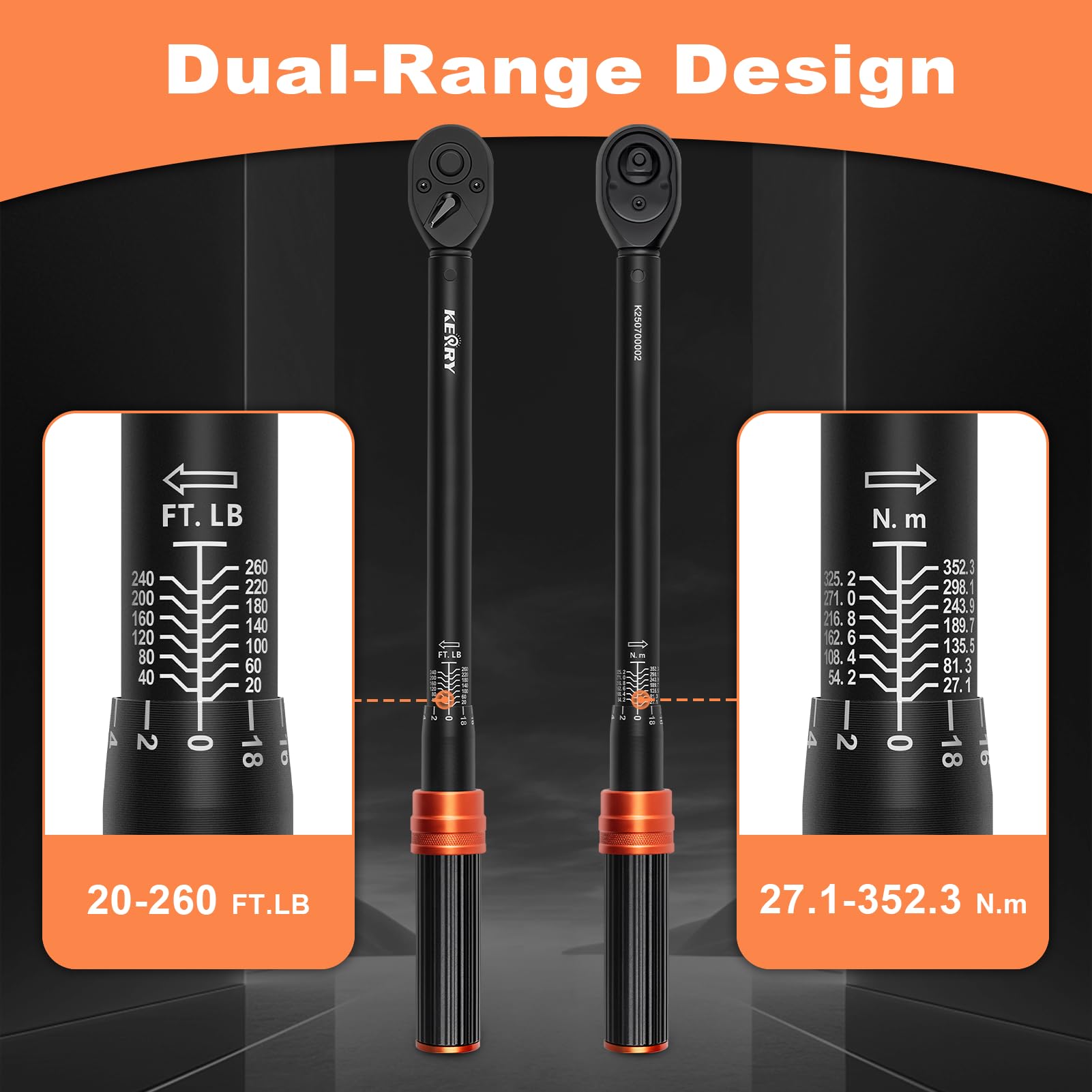 Kerry half-to-three-eighths adapter with 5-inch extension boosts versatility.