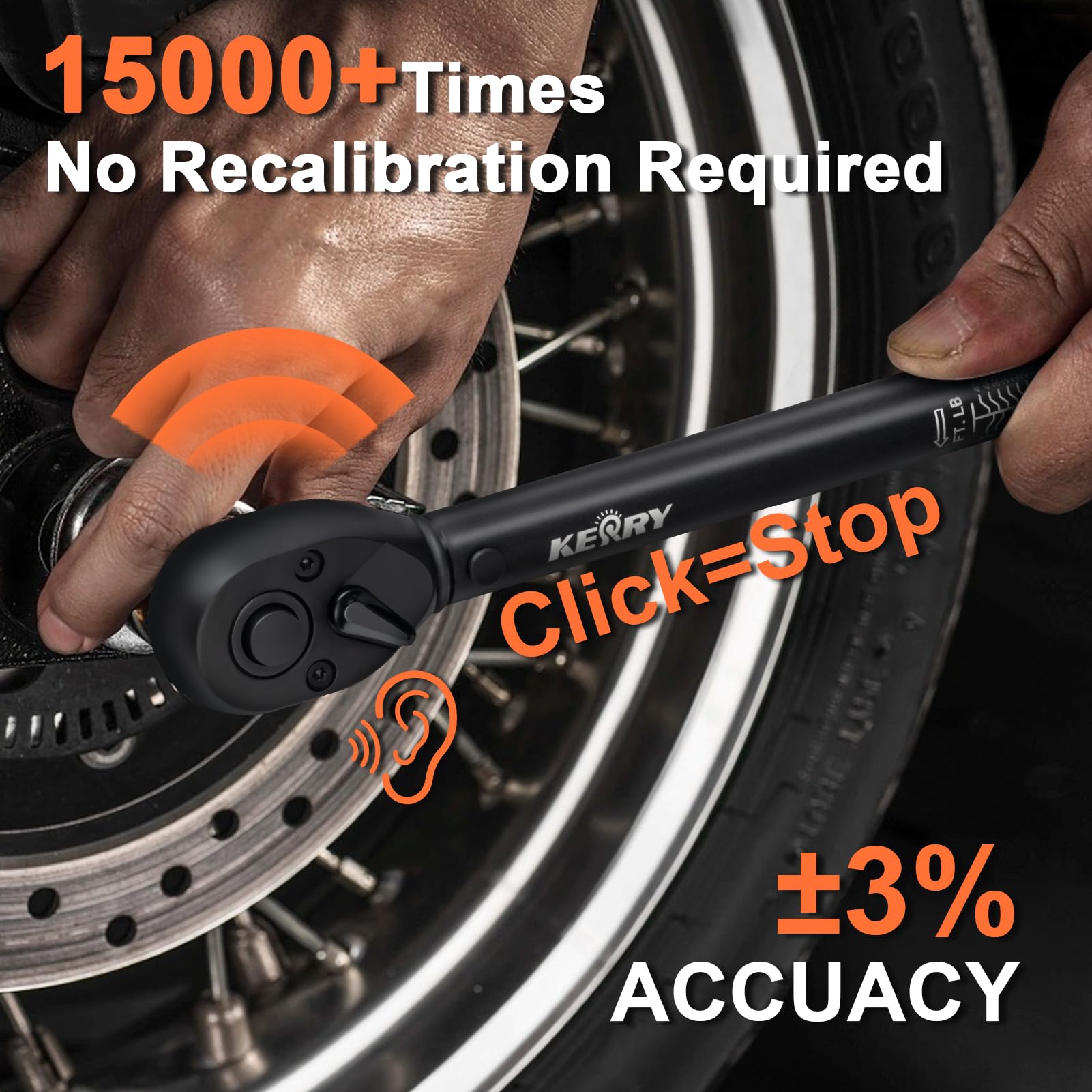 Kerry torque wrench 1-4-inch drive close-up highlights precise torque control