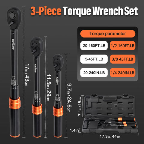 Kerry torque wrench anti-slip grip reduces hand fatigue during long tasks