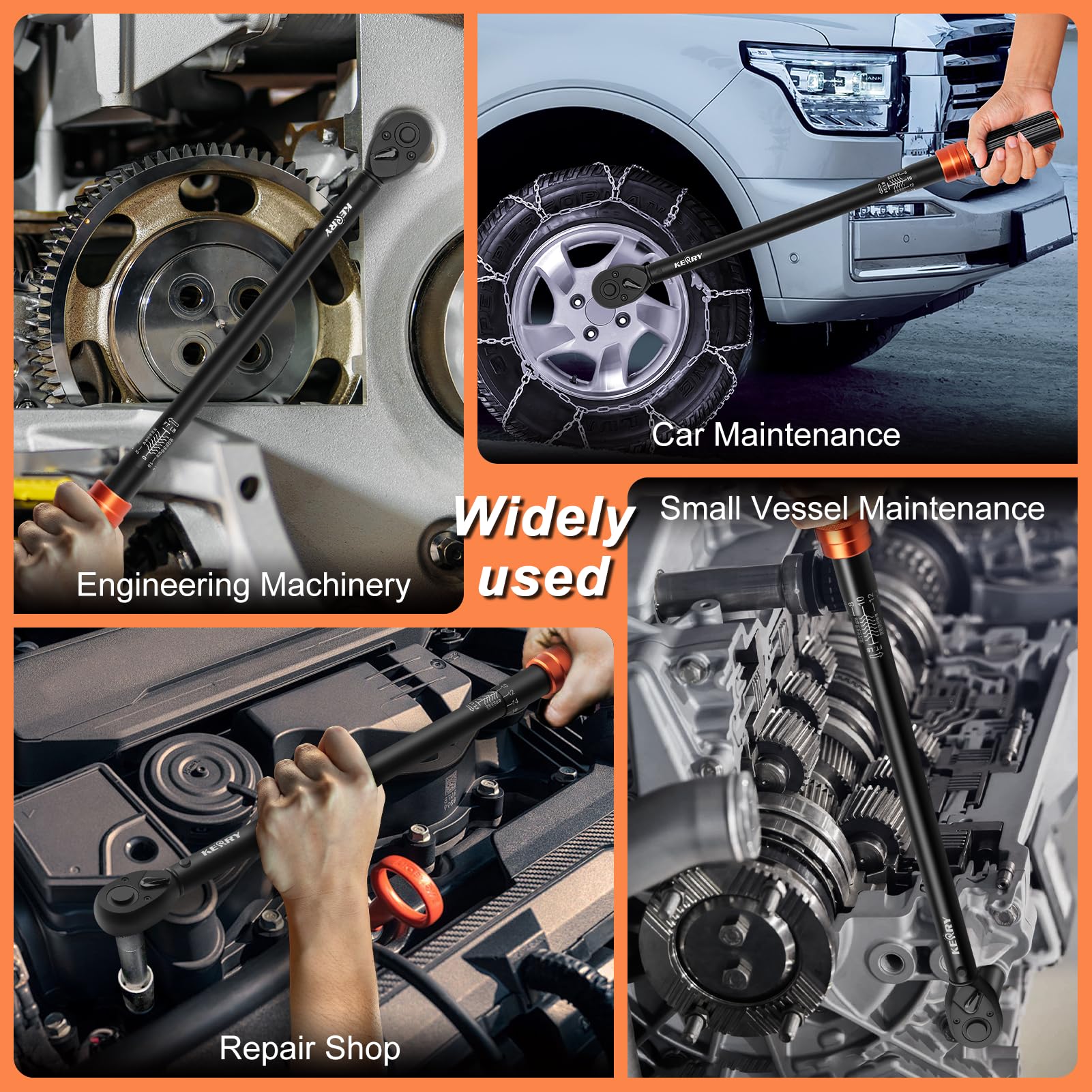 Kerry sturdy storage case keeps the wrench and accessories organized.