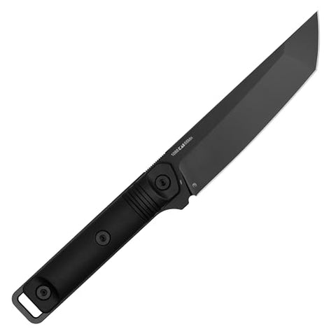 Kershaw Atreides blade with black powdercoat for weather resistance.