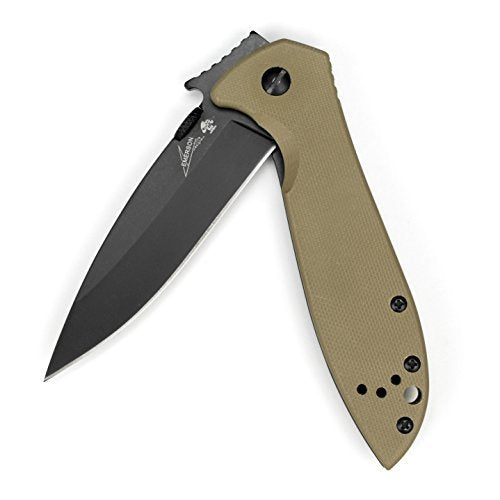 Kershaw Emerson CQC-4K with black-oxide finish protects blade during use.