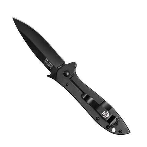 Kershaw Emerson CQC-4K handle texture, 410 stainless steel frame for secure grip.