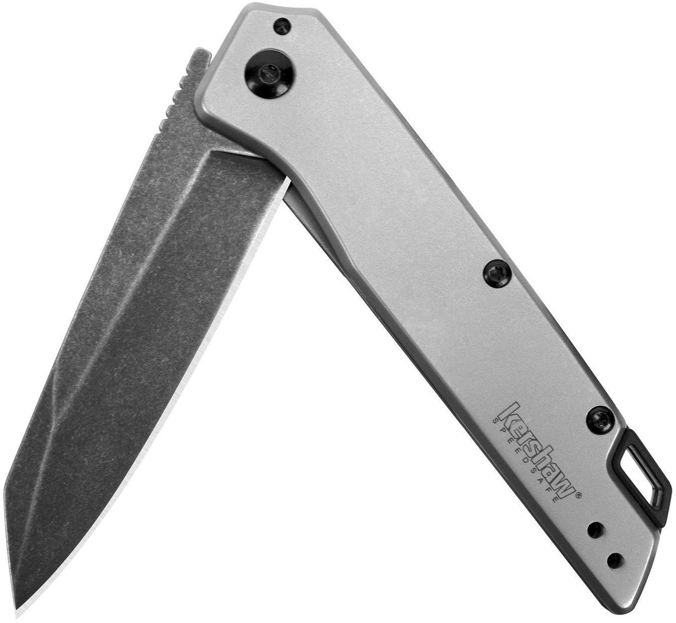 Kershaw Misdirect blade with BlackWash finish hides scratches during rugged use