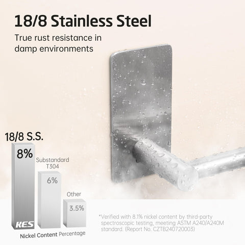 KES 4 kg load capacity supports towels without sagging.