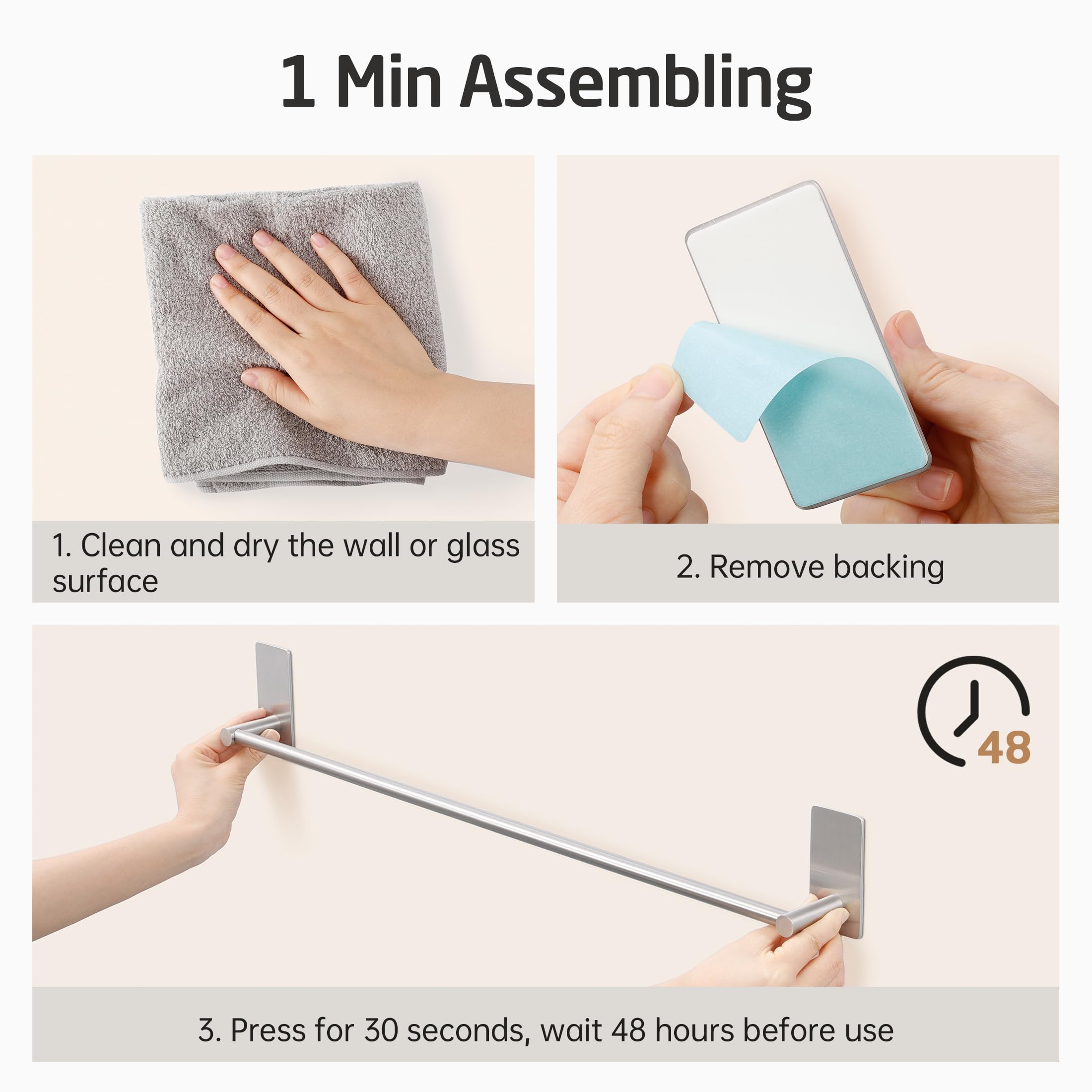 KES adhesive strip suitable for tile, glass, and metal.