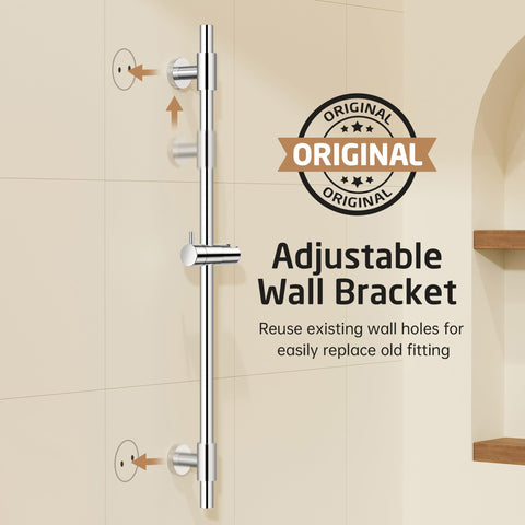 KES adjustable brackets align with existing holes for simple renovation.