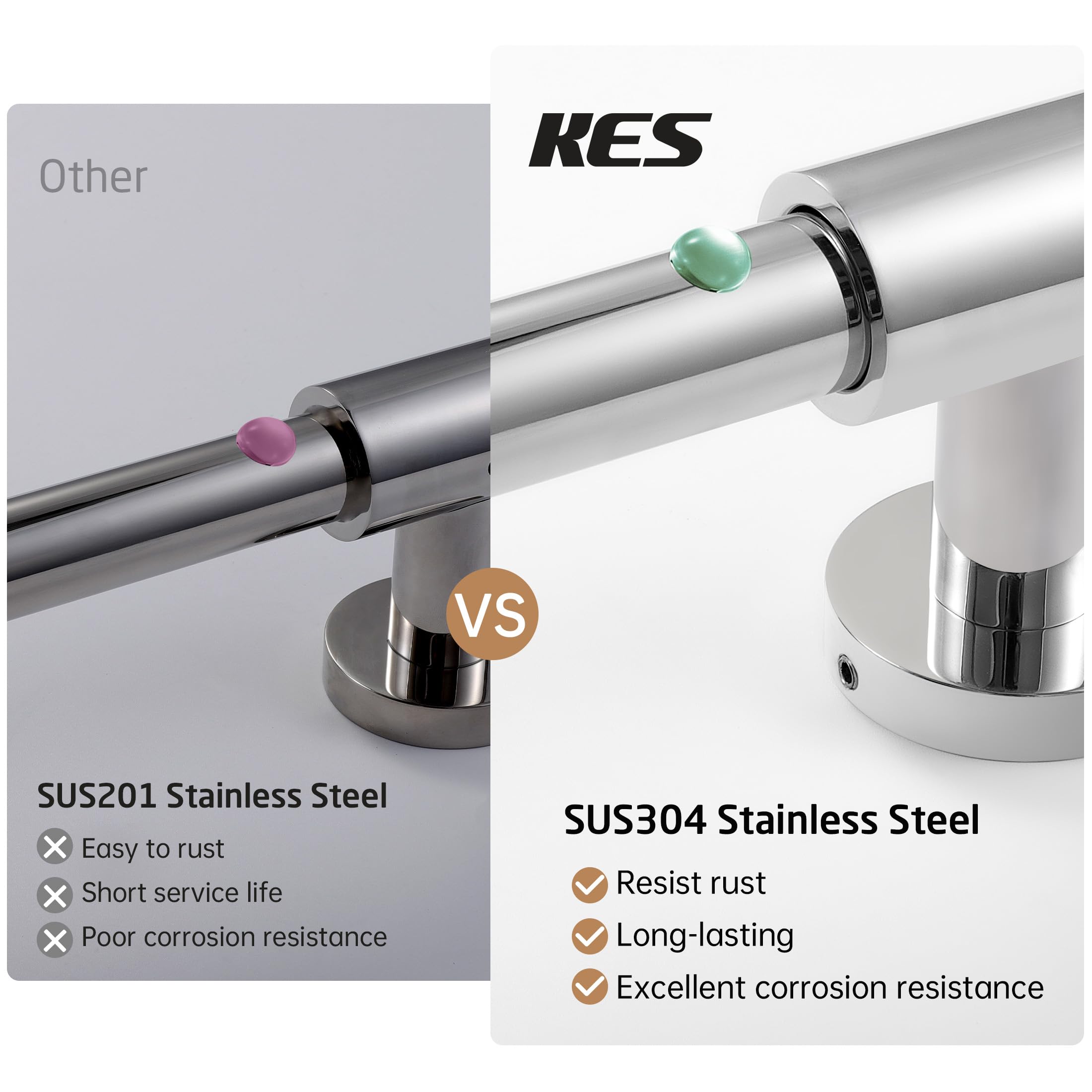 KES extra-long slide bar supports a wide height range for families.
