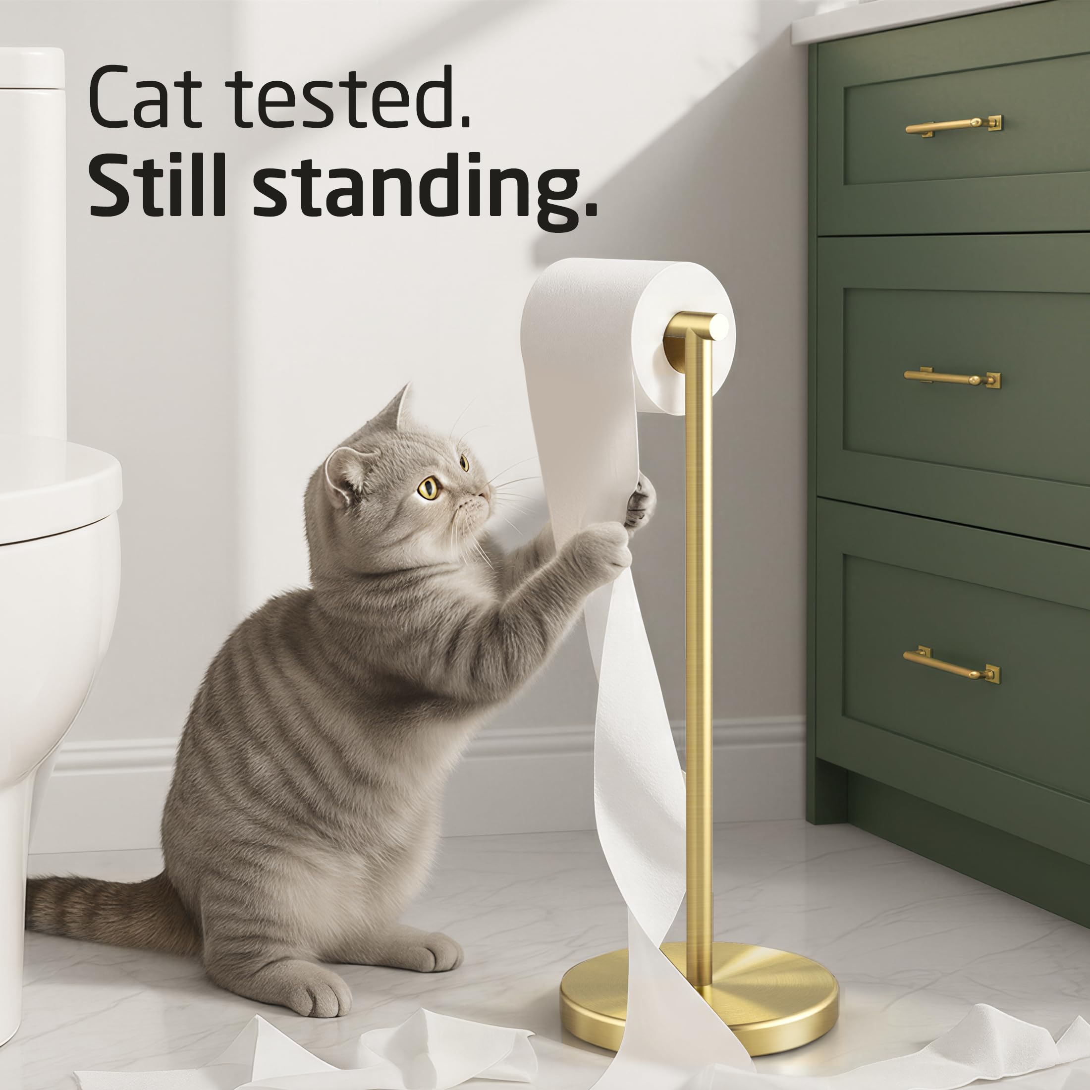 KES Gold toilet paper holder brushed finish adds elegant style.