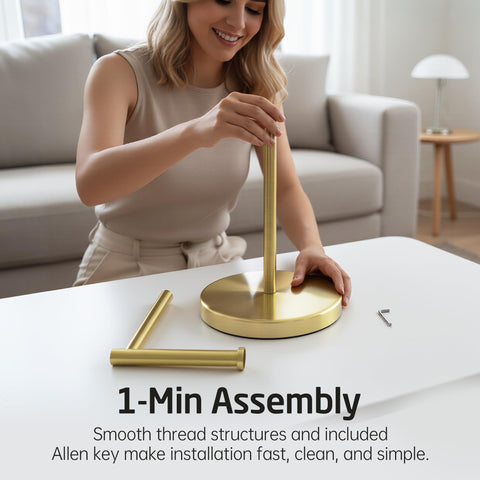 KES Gold toilet paper holder fits all roll sizes, including commercial.