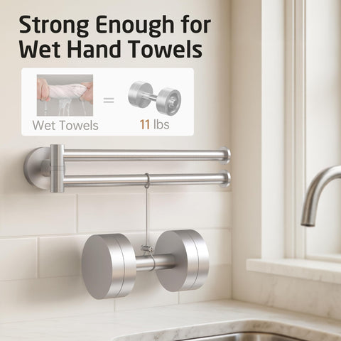 KES kitchen swivel towel bar base detail for stable wall mounting.