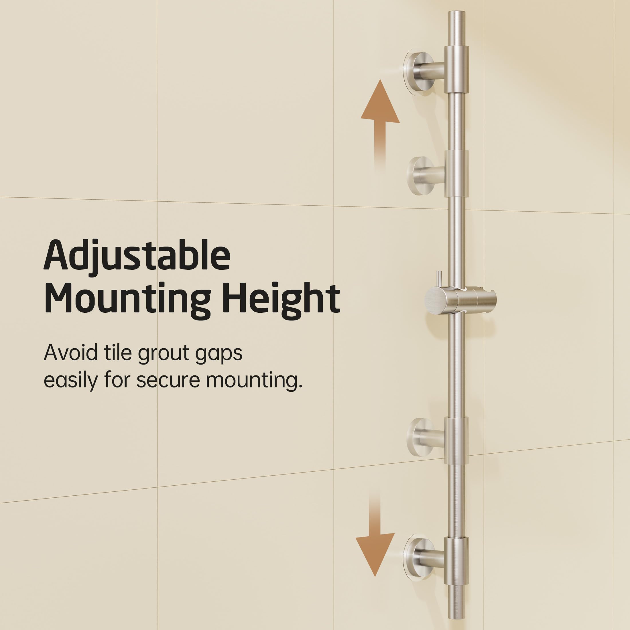 KES No Drill adjustable brackets allow precise alignment on any wall