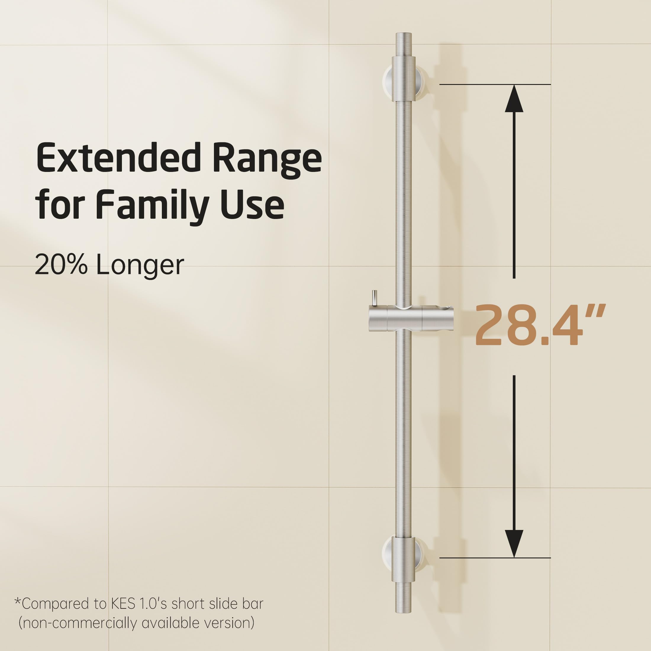 KES No Drill 30.7-inch rail supports versatile height adjustments
