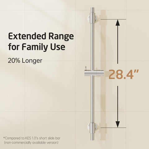 KES No Drill 30.7-inch rail supports versatile height adjustments