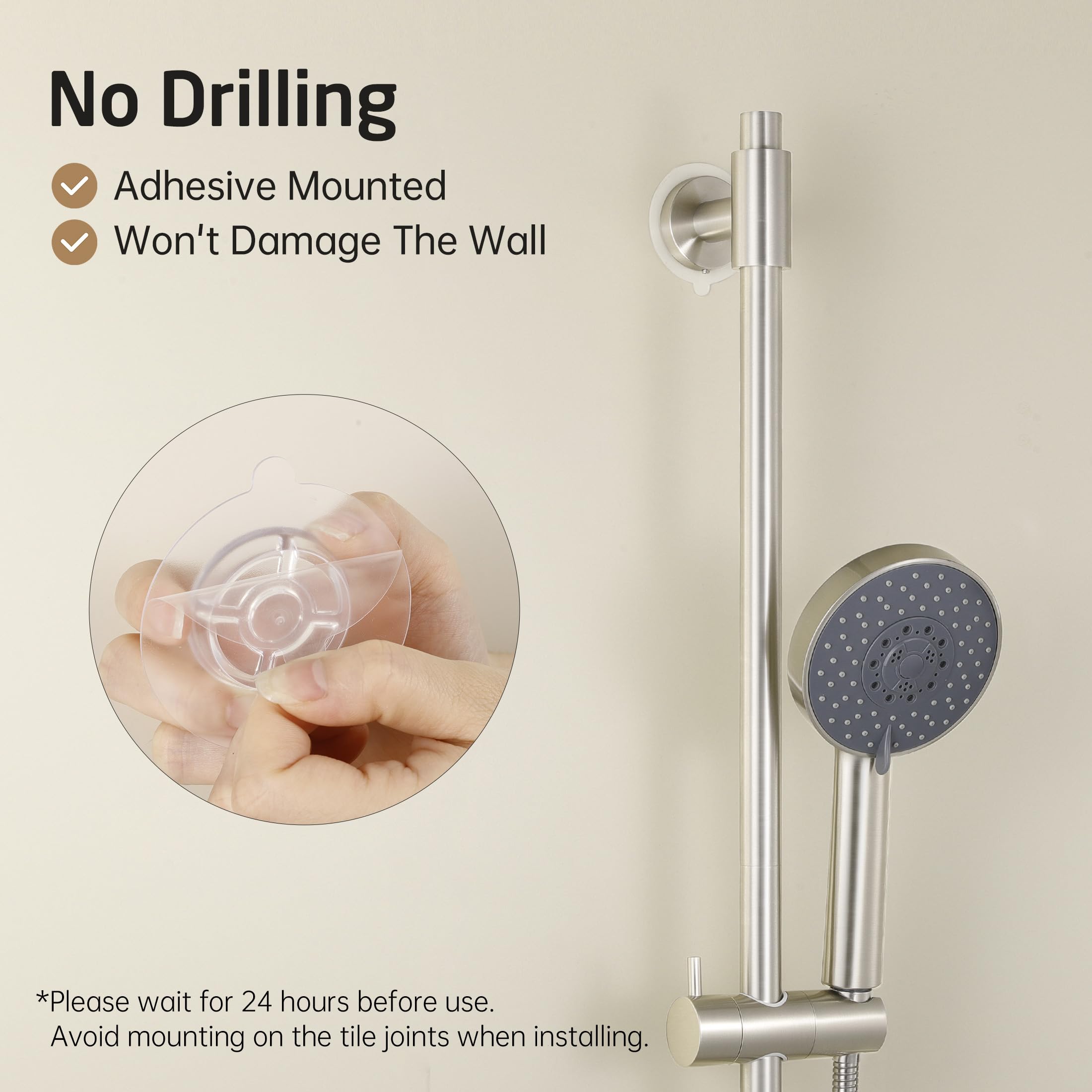 KES No Drill self-adhesive pads enable quick, damage-free installation