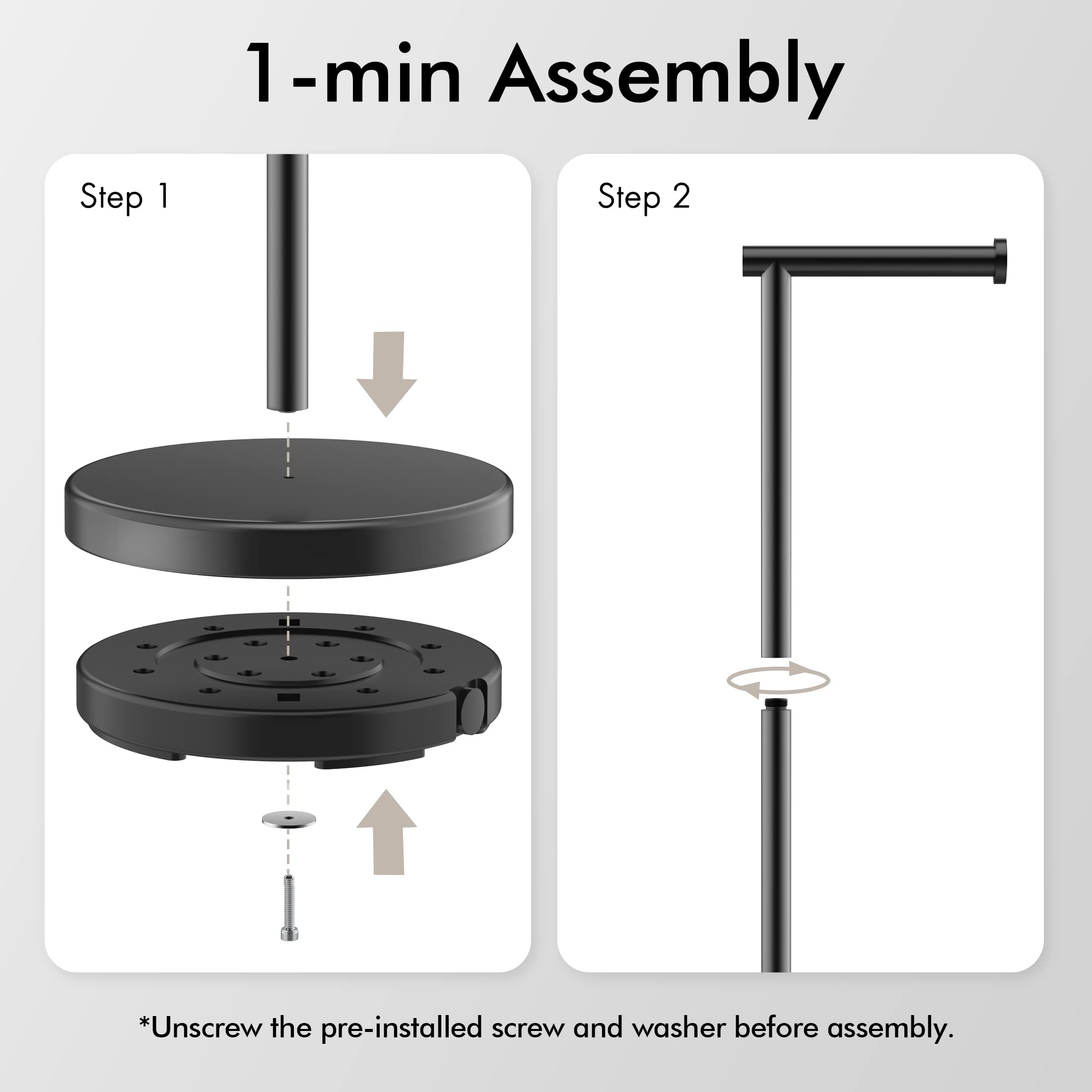 KES one-minute assembly with included allen key.