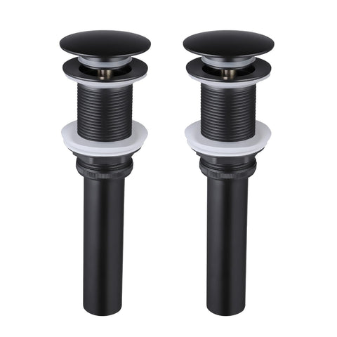 KES pop-up sink drain stopper in matte black for vessel sinks, helps prevent clogs.