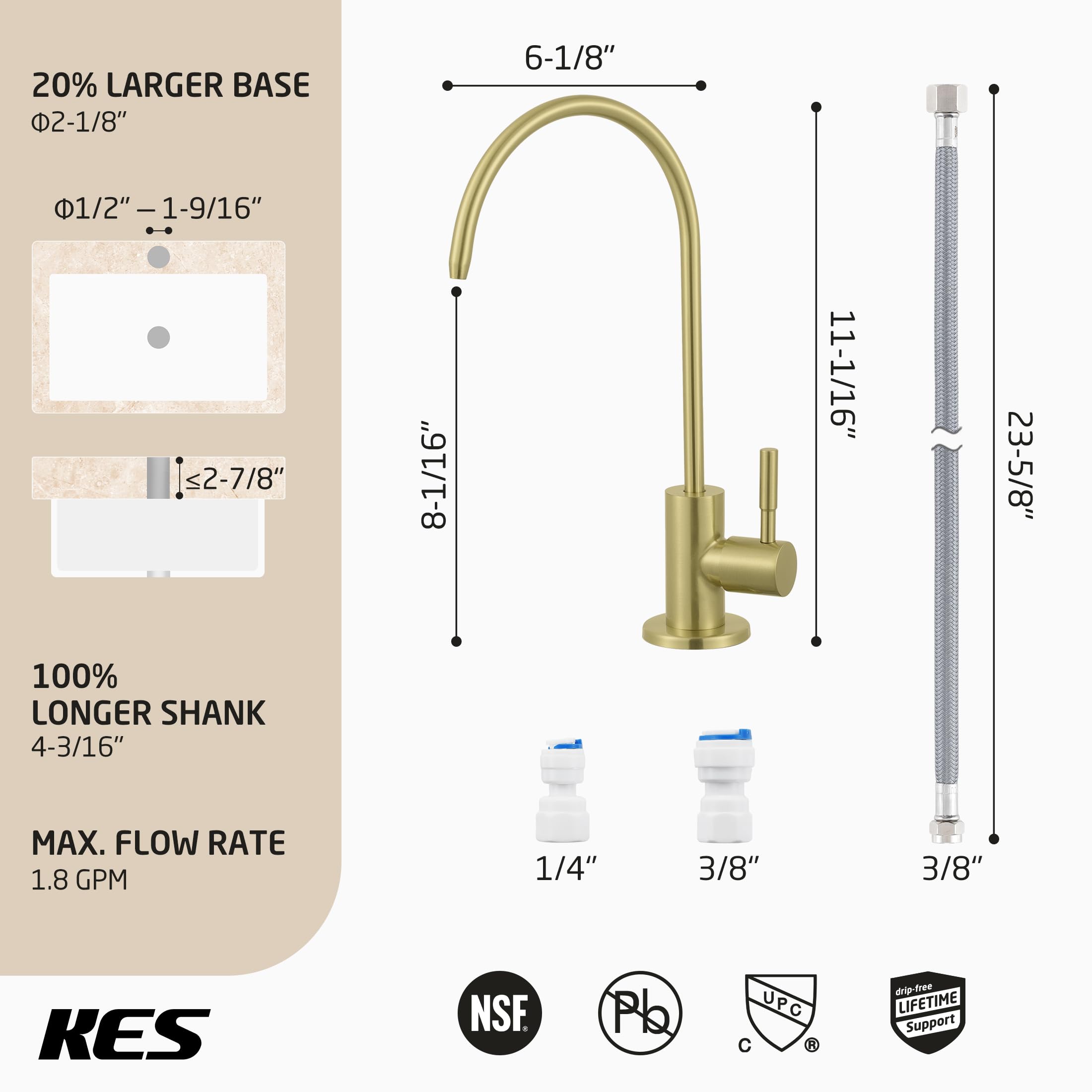 KES RO faucet complies with California water efficiency standards for responsible use.