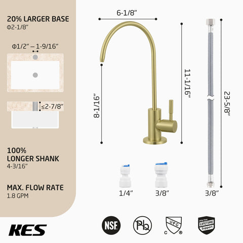 KES RO faucet complies with California water efficiency standards for responsible use.