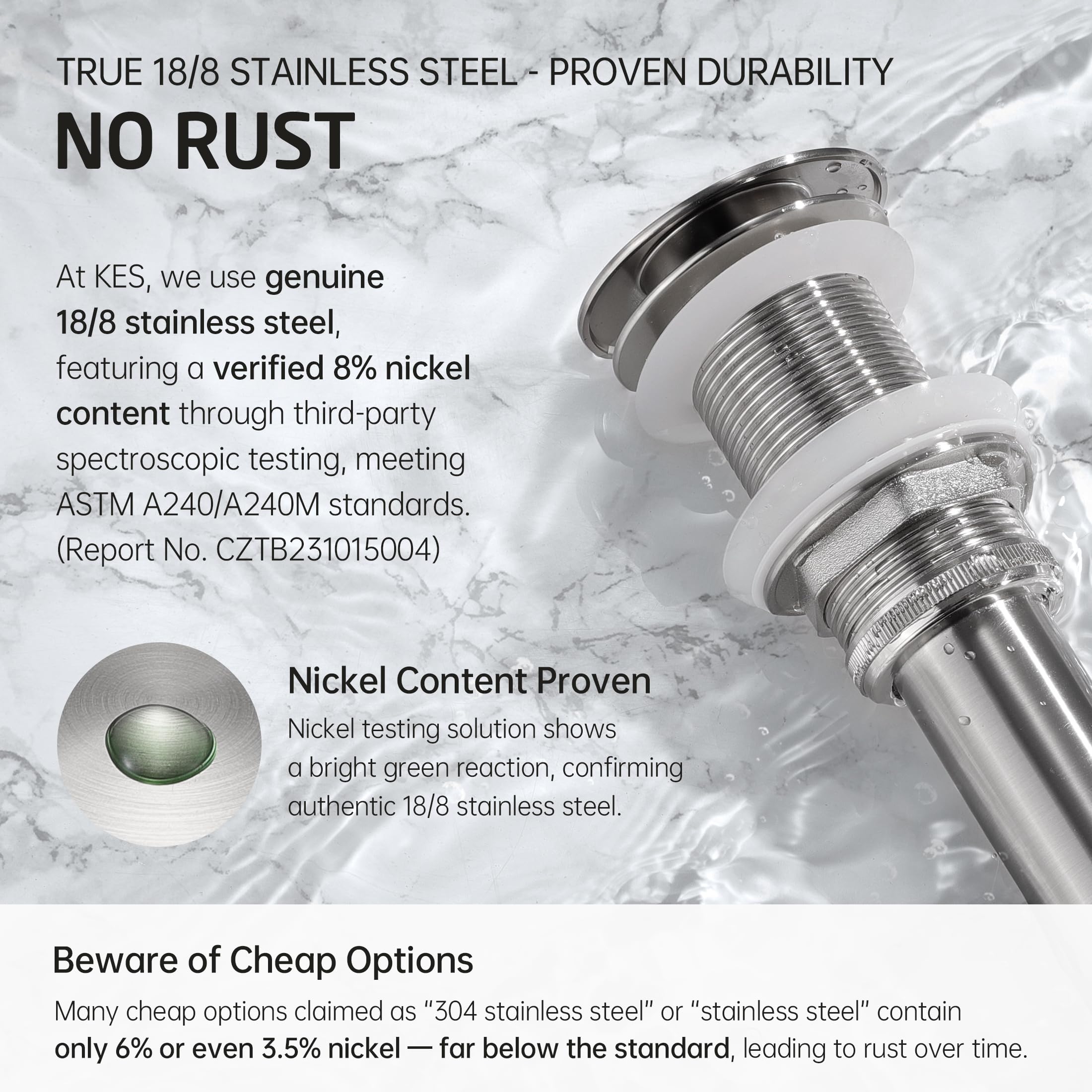 KES S2008D-BN gasket-detail image emphasizes three-piece sealing reliability.
