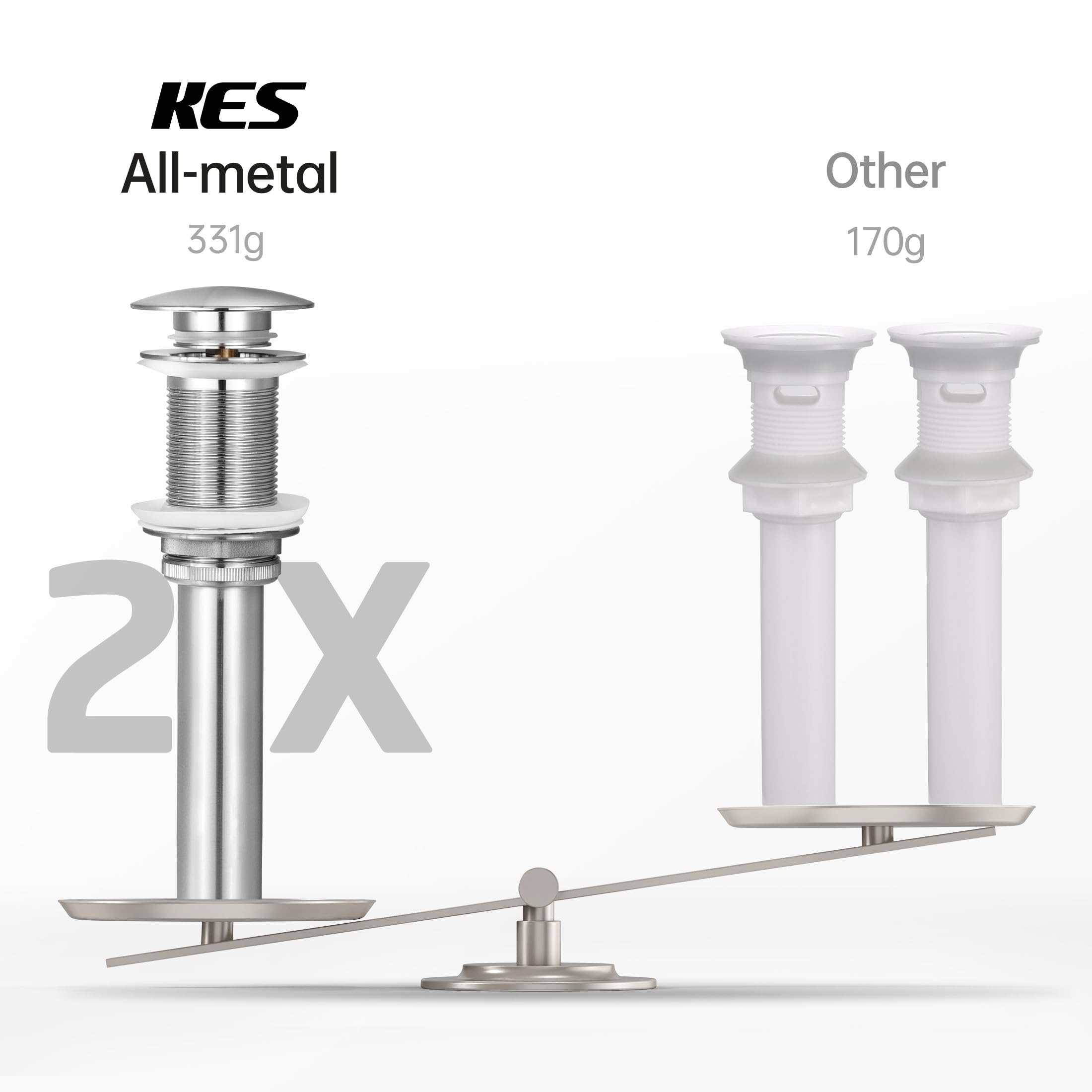 KES S2008D-BN side view demonstrates smooth operation with 1.6–1.9 inch compatibility.