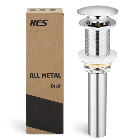 KES S2008D-CH polished chrome pop-up drain top view for a sleek bathroom look