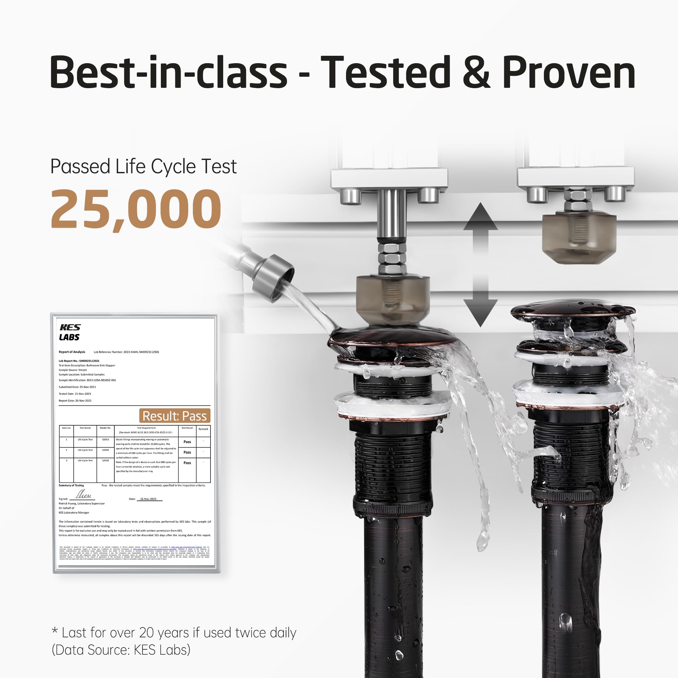 KES S2008D-ORB oil rubbed bronze finish resists wear