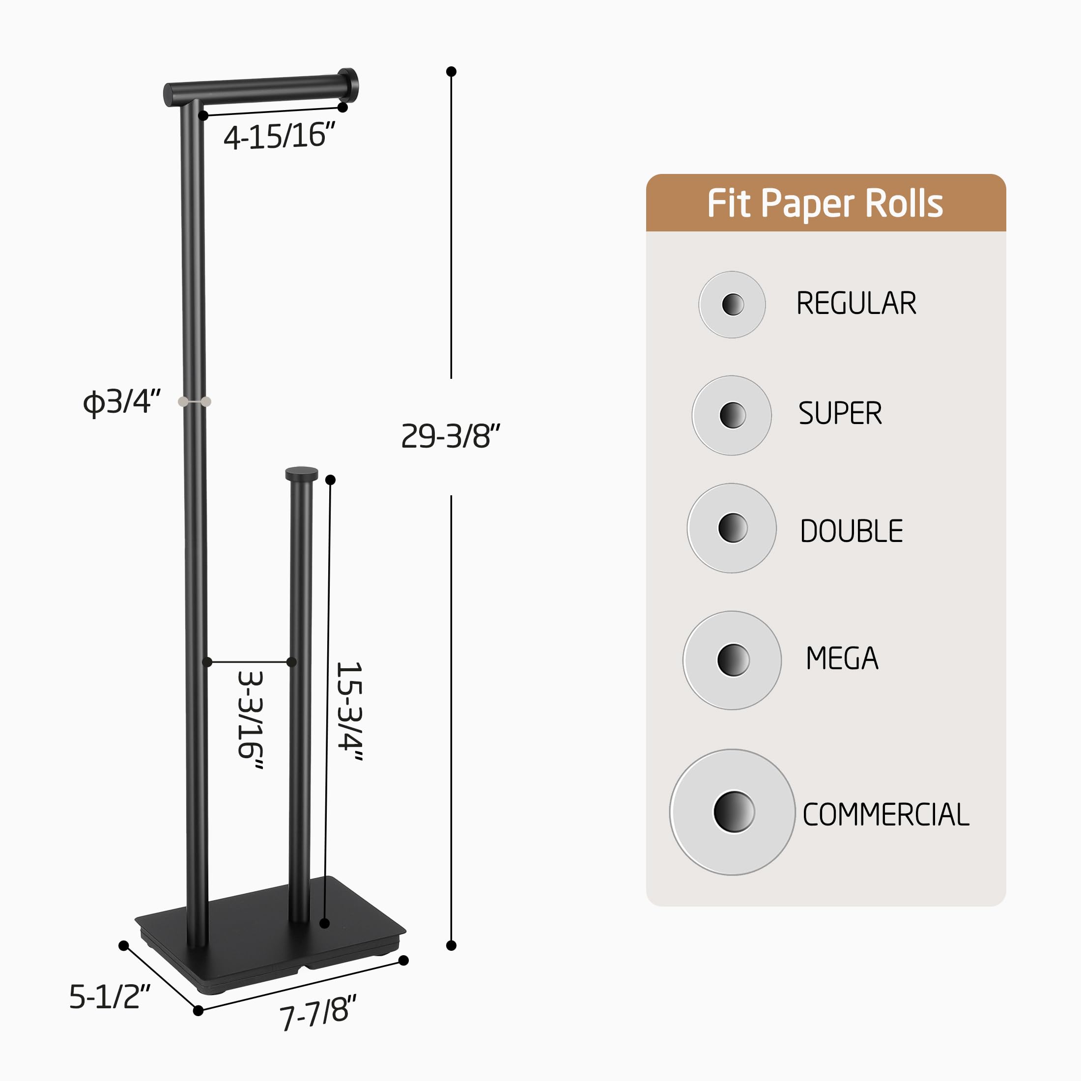 KES freestanding holder suited for humid bathrooms, keeps tissue accessible