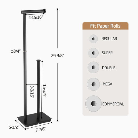 KES freestanding holder suited for humid bathrooms, keeps tissue accessible