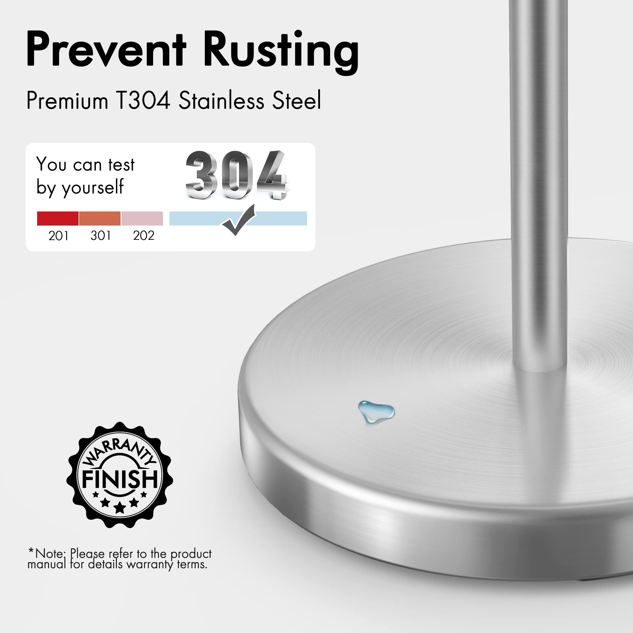 KES toilet paper holder stand bottom base features anti-slip cushions for floor protection.