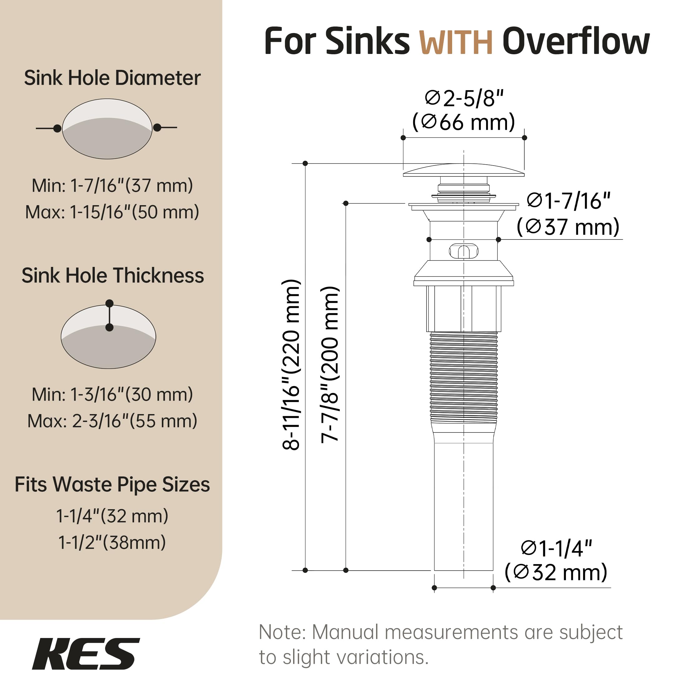 KES two-pack S2013A-BK-P2 for double vanity setups