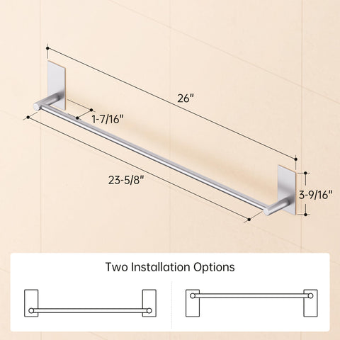 KES 23.6-inch usable length helps towels hang flat.
