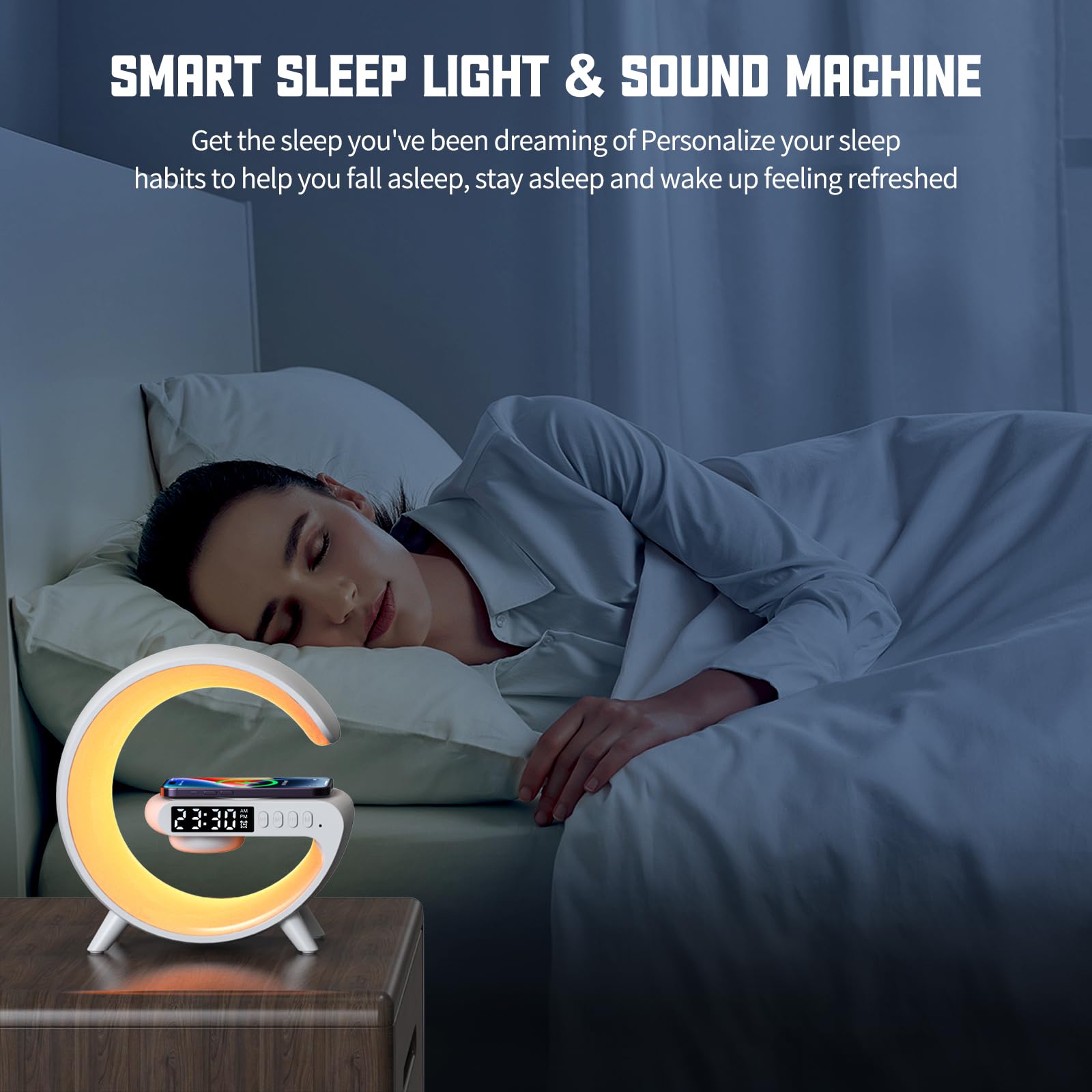 Kesefunm lamp with colorful atmosphere lights for mood setting